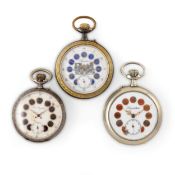 GOLIATH REGULATEUR, LOTTO COMPOSTO DA TRE OROLOGI DA TASCA CON QUADRANTE CARTOUCHES, FRANCIA 1900