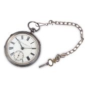 LANCANSHIRE WATCH CO LONDON & PRESCOT, OROLOGIO DA TASCA IN ARGENTO, CHESTER 1896