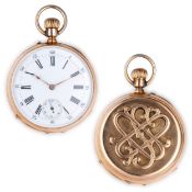 CERSARE BUGLIELMI FLORENCE, OROLOGIO DA TASCA IN ORO CON MONOGRAMMA DOS, FRANCIA 1890 CIRCA