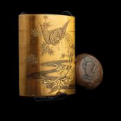 INRO A QUATTRO CASSETTI IN LEGNO LACCATO ORO, GIAPPONE, PERIODO EDO (1615-1868), XIX SECOLO