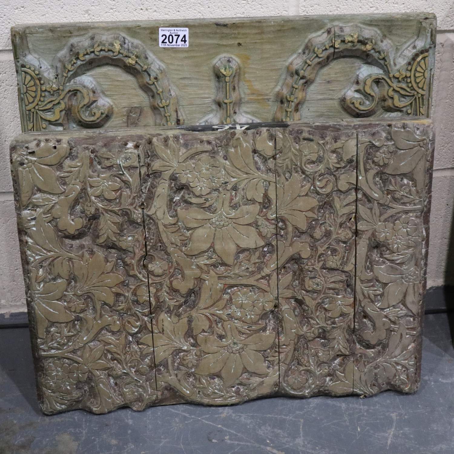 Neoclassical Repeatable Pattern Early 20th century wallpaper printing block, a repeating neoclassical ...