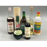 Assorted Liqueurs and alcohol including Creme de Menthe, Pimm's, Stones Ginger wine, Bramble Wild