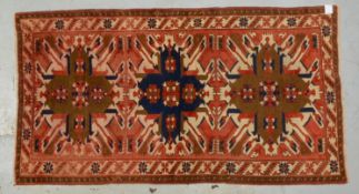 Orientbr&uuml;cke (Kaukasus), mittelfeine Kn., Adler-Kazak-Muster, in insgesamt gutem Zustand