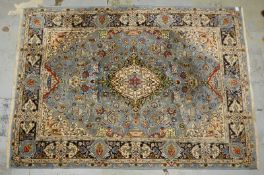 Kashmar-Orientteppich, feste mittelfeine Kn., ringsum komplett, hochflorig - guter Zust.