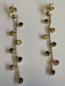 An attractive pair of silver-gilt earrings.