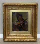 A gilt framed and glazed oil on board.