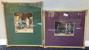 ALEXANDER BRANTINGHAM SIMPSON: (British, fl. 1904 - 1931): Two gilt framed and glazed watercolours.