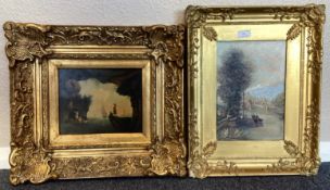 MCARTHUR: (20th Century): A gilt framed and glazed acrylic on board together with one other.