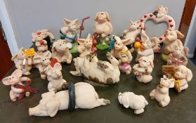 PIGGIN: David Corbridge: A collection of resin figures of pigs.