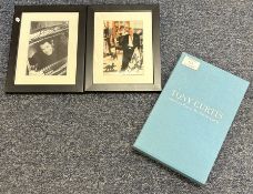 AUTOGRAPHS: Two framed and glazed photographs of Tony Curtis and John Travolta together with book.