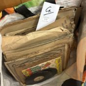 A selection of 78 rpm vinyl records.