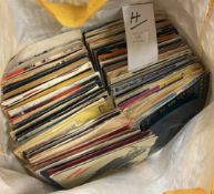 A selection of 45 rpm vinyl records.