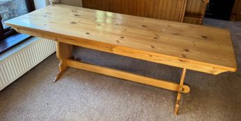A good stripped pine refectory table.