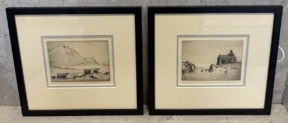 ROBERT HOUSTON: (Scottish, 1891 - 1942): Two framed and glazed etchings.