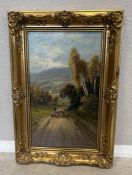 FRANK HIDER: (British, 1861 - 1933): A gilt framed and glazed oil on canvas.