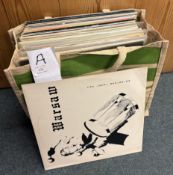A selection of 12 inch vinyl record albums.