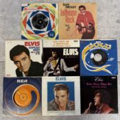 ELVIS PRESLEY: (American, 1935 - 1977): Eight 7 inch vinyl record singles (reissues).