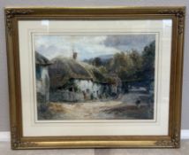 ALFRED LEYMAN: (British, 1856 - 1933): A framed and glazed watercolour depicting Gittisham, Devon.