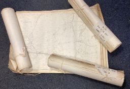 Four rolls of old ordnance survey maps. Est. £20