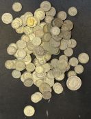 A large collection of pre-1947 silver sixpence coi