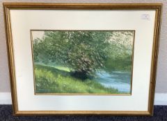 PAMELA DERRY: (British, 1932 - 2002): A gilt framed oil on board.