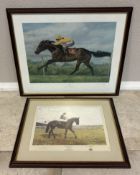 Two limited edition prints of racehorses.