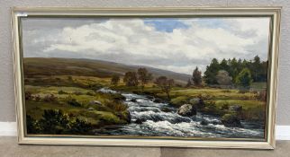 ROBERT EGGINGTON: A framed oil on board entitled ' The River Swincombe, Nr Hexworthy'.