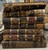 A quantity of various leather-bound and other William Cowper books.