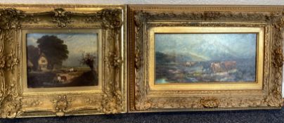 M PAULES: (Dutch, 20th Century): A gilt framed and glazed oil on board together with one other.