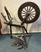 A large spinning wheel.