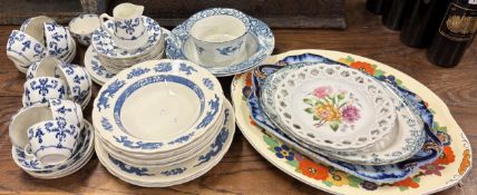 An Ironstone decorated part tea service etc.