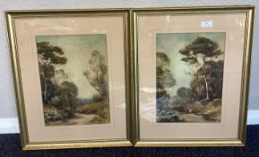 CHARLES J BULGIN: (Born. 1900): A pair of gilt framed and glazed watercolours.