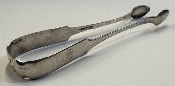 A pair of 19th Century American Provincial silver tongs.