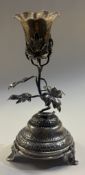 A naturalistic Continental silver posy holder.