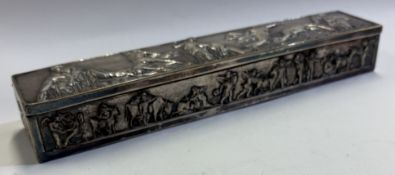 A large 19th Century silver-plated table snuff box.