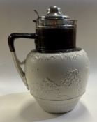 A large 18th Century English silver-mounted ironstone harvest jug.