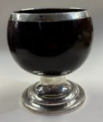 NEWCASTLE: An 18th / 19th Century Provincial silver-mounted coconut cup.