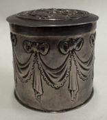 A Continental silver tea caddy.