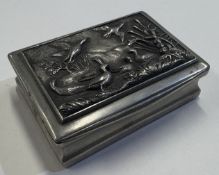 A Victorian silver-plated snuff box.