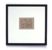 David Jones (1895-1974), 'The Lion and the Farmer (Seven Fables of Aesop)', copper engraving, 1981