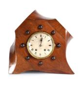 A First World War Era clock, the French 8-day Japy Freres movement striking on a bell and mounted