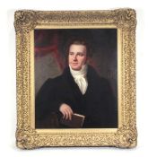 Manner of sir Thomas Lawrence (1769-1830), A head and shoulder portrait of a gentleman wearing a