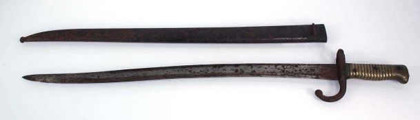 +VAT A 19th century French Chassepot 1866-Pattern sword-bayonet with scabbard *Please note that