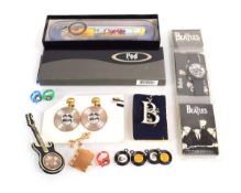 A group of Beatles collectables including a 1989 'Watch Line' wristwatch, a 2003 limited edition '