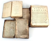 An 18th century Bible, presumed to be King James, with the Psalms to the back, together with a