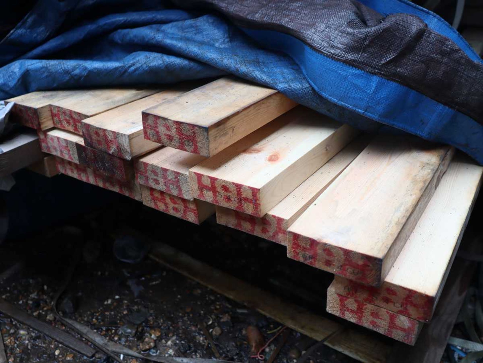 +VAT 2 stacks of mostly softwood timber to include large number of 8x2 planks, a range of shiplap - Image 6 of 6