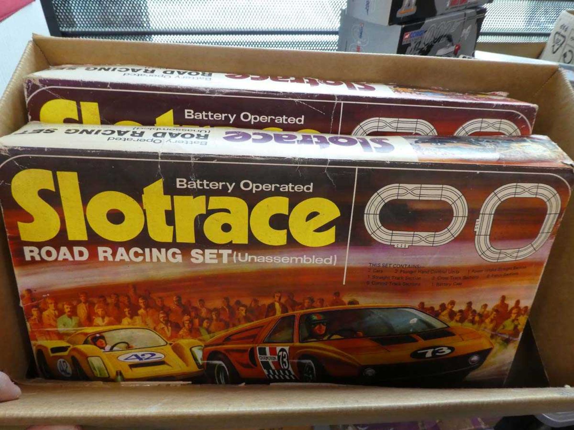 2 slot race road racing sets, boxed