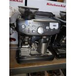 +VAT Unboxed Sage the Barista Express Impress coffee machine in black stainless steel finish