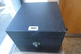 Wind up gramophone player 'The Crescendo Junior Soundbox' with collection of 8" and 10" shellac