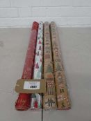 +VAT x4 rolls of double sided Christmas themed gift wrap